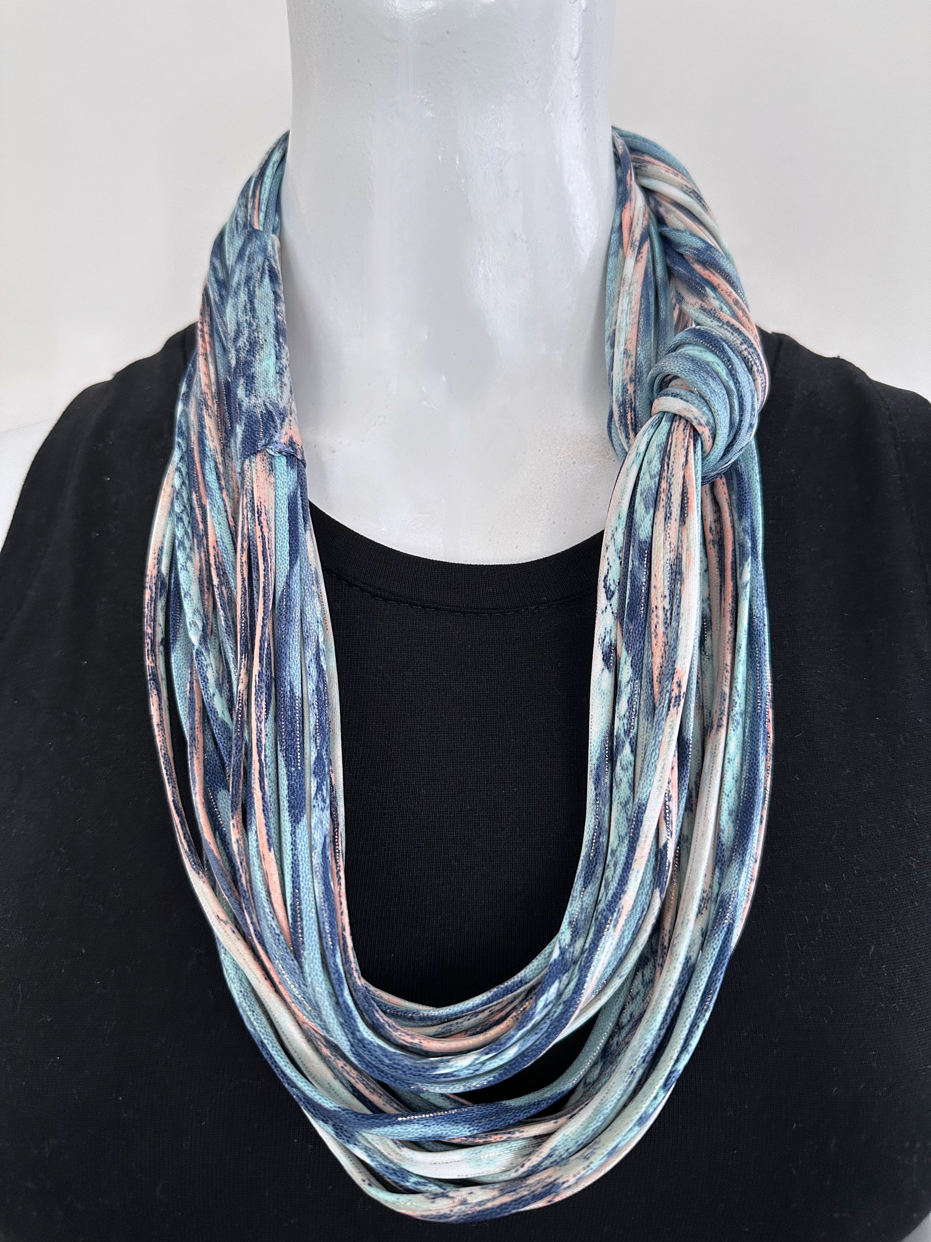 Scarf pink striped navy, Scarves